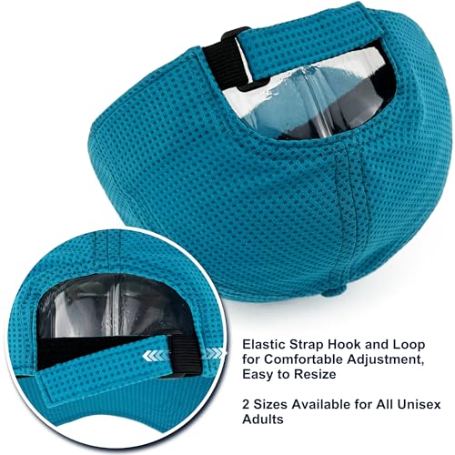 Long Brim Golf/Running Hat Full Mesh Baseball Cap Breathable - color: Lake-blue, size: One Size