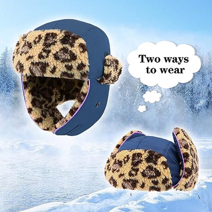 Toddler Kids Trapper Hat Boys Girls Winter Hat with Ear Flaps 1-8T - color: 1c-navy, size: 5-8 Years