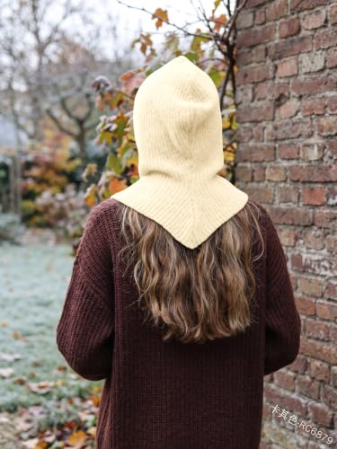Saodimallsu Womens Balaclava Beanie 2 in 1 Soft Knit Hooded Scarf Hats Fall Winter Neck Warmer Beanies - color: Beige