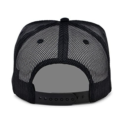 Lids Blank Basic Foam Trucker Adjustable Snapback Hat - color: White/Black