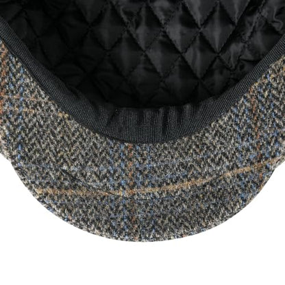 FEINION Men 8 Panel Herringbone Wool Newsboy Cap - color: Plaid Khaki, size: 7 3/8