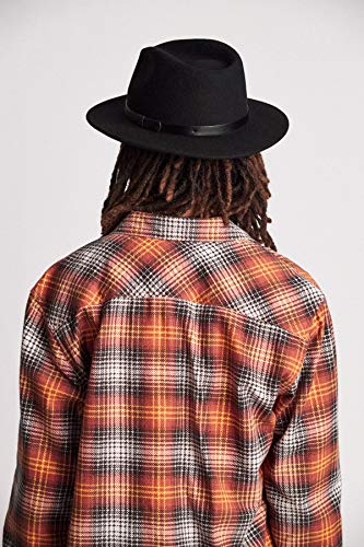 Brixton Messer Fedora - color: Black/Black, size: Small