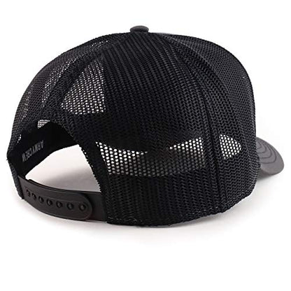 Armycrew Oversize XXL Low Profile Two Tone Mesh Back Trucker Baseball Cap - color: Charcoal Black