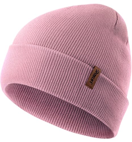 ROXUN Beanie for Men/Women Winter Hat Soft Warm Unisex Skull Stocking Cap - color: Light Pink