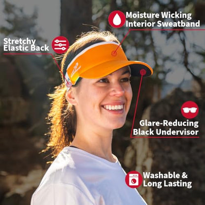 Headsweats Unisex Adult Lightweight Performance Running Reflective Visor - color: Hi Viz Orange