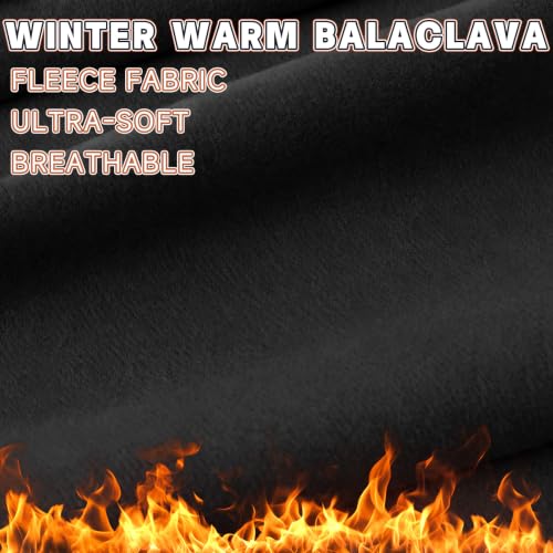 Winter Ski Mask Balaclava for Men Women, Warm Full Face Mask Cold Weather Snowboarding Skiing Motorcycling - color: Black+orange
