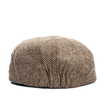 Baby Boy Ring Bearer Pageboy Scally Cap Flat Ivy Newsboy Tweed Golf Cap Hat - color: Brown Herringbone, size: 4-5T