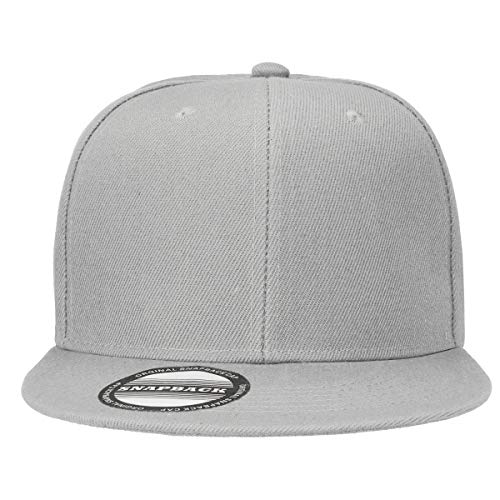 Classic Snapback Hat Cap Hip Hop Style Flat Bill Blank Solid Color Adjustable Size - color: 1pc Light Grey