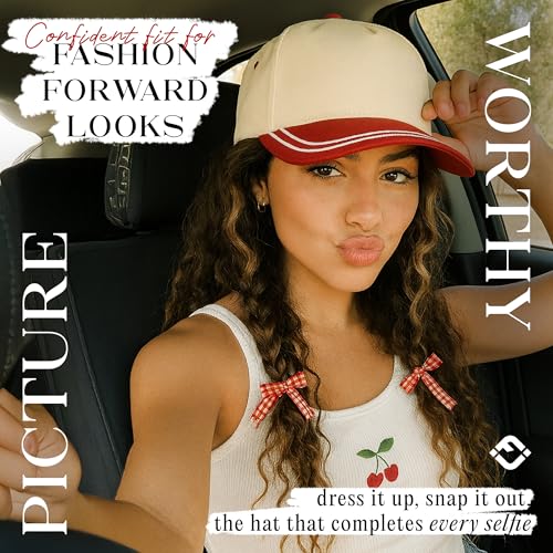 Funky Junque Women's 2 Tone Trucker Hats - color: Red/Beige