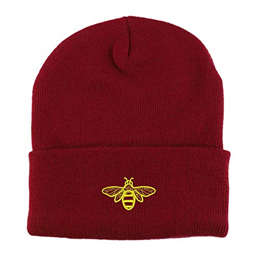 Trendy Apparel Shop Pops Embroidered Winter Long Cuff Beanie - color: Burgundy