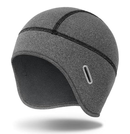 MELASA Winter Helmet Liner Skull Cap with Glasses Slots - color: Gray