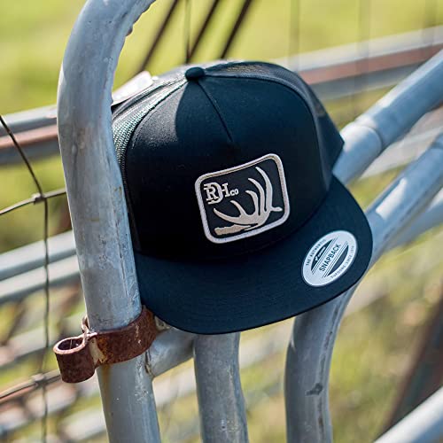 Red Dirt Hat Company Wildlife Hat | 5-Panel Western Adjustable Snapback Cap - color: Deer Shed - Black
