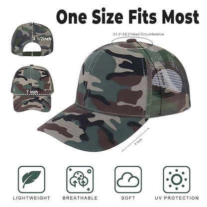 ZH 12 Pack Mesh Trucker Hats, Bulk Baseball Caps for Men and Women, Trucker Cap Wholesale - color: Camo