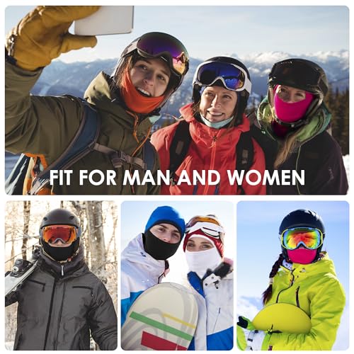 ZUMULIAN Balaclava Ski Mask for Adult, Full Face Mask Winter Fleece Thermal Cold Weather Outdoors Cover for Men Women 2 Packs - color: Black+dgray