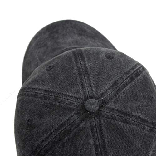 HH HOFNEN Baseball Cap Washed Cotton Unstructured Vintage Hat for Men Women - color: #2 Black+gray+navy