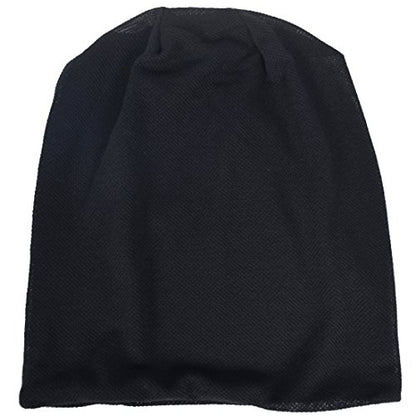 Mens Slouch Hollow Beanie Summer Skullcap B090 - color: Solid-black