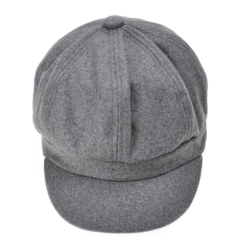 ZLYC Women Classic Newsboy Cap Visor 8 Panel Gatsby Cabbie Paperboy Hat - color: Gray