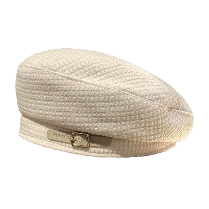 Elegant Lightweight Breathable Cap - 1pc Classic Newsboy Hat Solid Color Fashionable Hats for Women - color: White-0