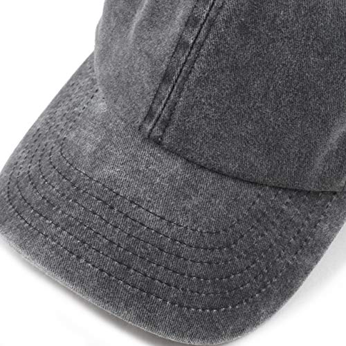 The Hat Depot 100% Cotton Pigment Dyed Low Profile Dad Hat Six Panel Cap - color: 1. Black