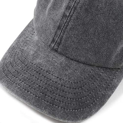 The Hat Depot 100% Cotton Pigment Dyed Low Profile Dad Hat Six Panel Cap - color: 1. Black