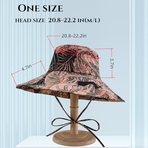 Women's Wide Brim Sun Hat Foldable Fisherman Hat Summer Hat for Beach Travel Outdoor Fashion Lightweight Packable Cap - color: Foliage Orange