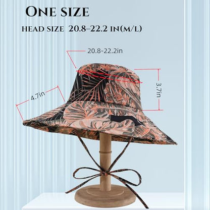 Women's Wide Brim Sun Hat Foldable Fisherman Hat Summer Hat for Beach Travel Outdoor Fashion Lightweight Packable Cap - color: Foliage Orange