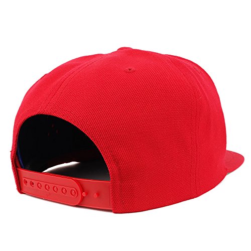 Trendy Apparel Shop Number 26 Embroidered Snapback Flatbill Baseball Cap - color: Red