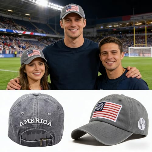 American Flag Baseball Cap, Unisex Adjustable Hat for Outdoor Daily Wear