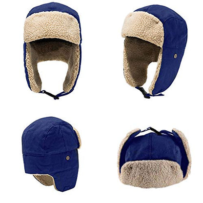 Peicees Aviator Hat and Goggles Pilot Costume Set for Adult Men and Women - style: Blue Hat+white Frame/Clear Lens