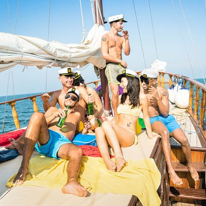 dodowin Captain Sailor Hat Set for Women Men, Yacht Rock Party Costume 4pcs - style: A-captain Hat Set