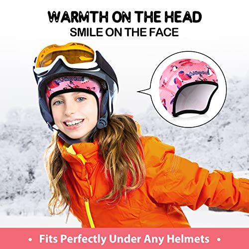 Hikenture Kids Skull Cap Helmet Liner Winter Hat for Boys and Girls Beanie Ski Hat with Thermal Fleece for Snow Sports… - color: Pink12