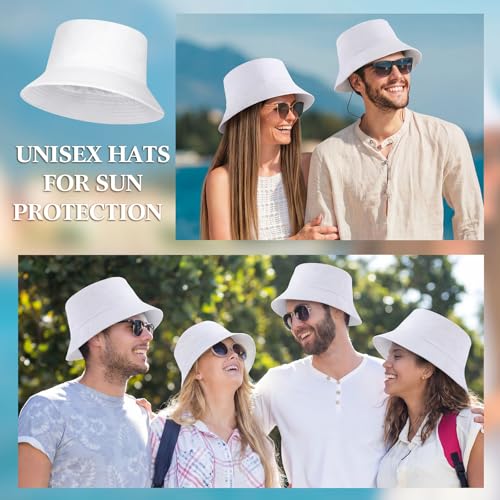 Mepase Bucket Hat Bulk, Cotton Summer Cap Summer Solid Color Beach Getaway Fisherman's Hat for Women Men - size: Medium