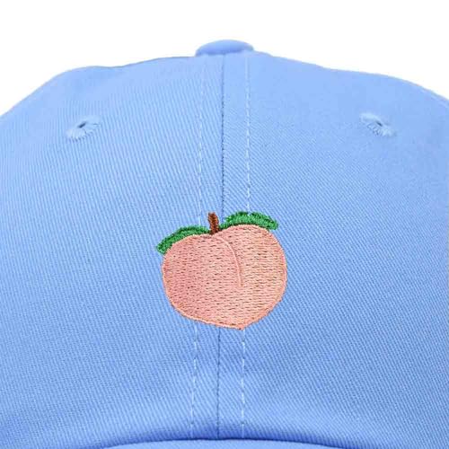 DALIX Peach Embroidered Dad Cap Cotton Baseball Hat Women - color: Light Blue
