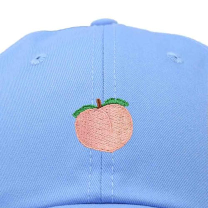DALIX Peach Embroidered Dad Cap Cotton Baseball Hat Women - color: Light Blue