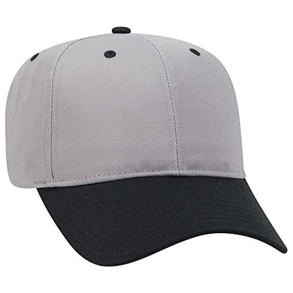 OTTO 6 Panel Pro Style Cotton Blend Twill Cap - color: Blk/Gry