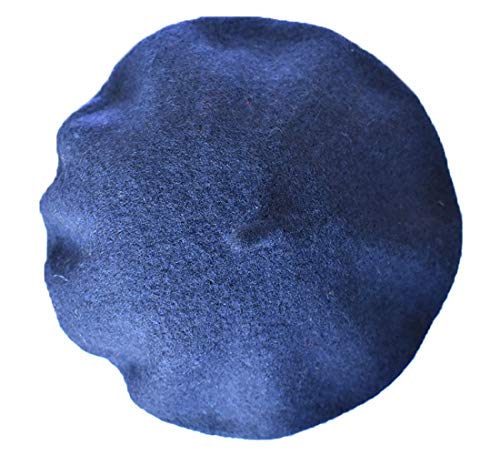 Kids Girls Boys Solid Color Classic French Style Beret Beanie Hat - color: Navy Blue