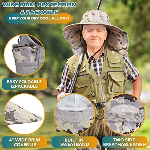 Solaris Small‑Head‑Fit Sun Hat with Neck Flap for Men & Women - color: #3 Digigy, size: One Size