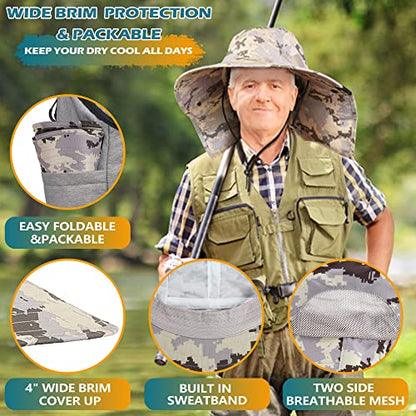 Solaris Small‑Head‑Fit Sun Hat with Neck Flap for Men & Women - color: #3 Digigy, size: One Size
