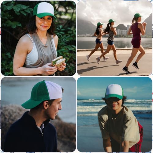 Sublimation Blank Trucker Hats, Foam Mesh Caps Embroidery Sublimation - color: Green