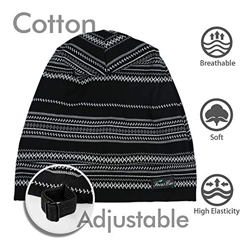 Adjustable Satin Lined Sleep Cap for Dreadlocks Curly Hair Large Head-Stay On Overnight - color: Light Heather Grey