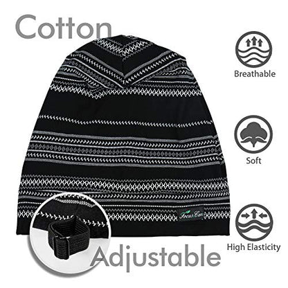 Adjustable Satin Lined Sleep Cap for Dreadlocks Curly Hair Large Head-Stay On Overnight - color: Light Heather Grey