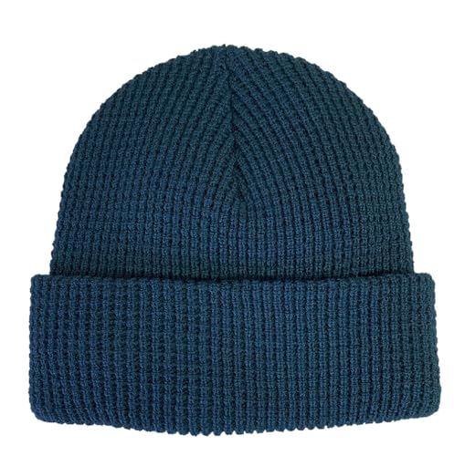 Broner Waffle Knit Cuff Cap - color: Deep Teal