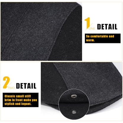 Sumolux Mens Newsboy Cap Winter Beret Hat Cabbie Flat Cap - color: C Grey