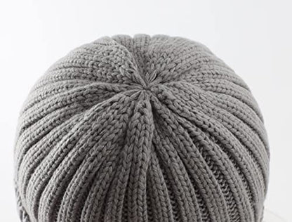 Home Prefer Mens Winter Hat Wool Fleece Lined Knit Beanie Hat Warm Stocking Caps - color: Light Grey