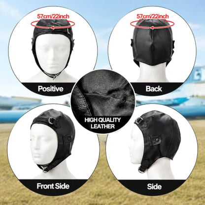 Jecery 3 Pcs Halloween Pilot Aviator Costume Accessories Set