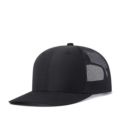 TOPTIE 6-Panel Baseball Cap, Adjustable Snapback Trucker Hat with Mesh - color: Black