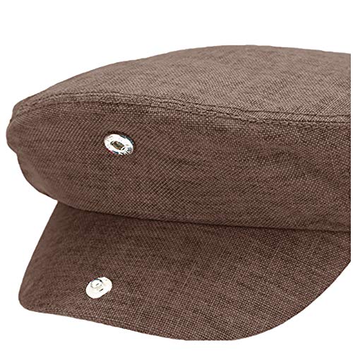 Men's Linen Flat Ivy Gatsby Summer Newsboy Hats - color: Brown, size: Small-Medium