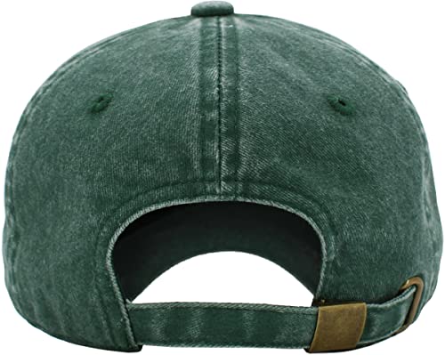 KBETHOS Classic Unisex Cotton Adjustable Low Crown Baseball Cap – Plain Dad Hat - color: Green Pigment Dyed