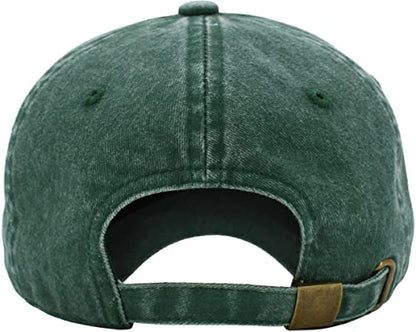 KBETHOS Classic Unisex Cotton Adjustable Low Crown Baseball Cap – Plain Dad Hat - color: Green Pigment Dyed