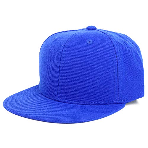 Armycrew Youth Kid's Solid Color Flat Bill Snapback Baseball Cap - color: Royal